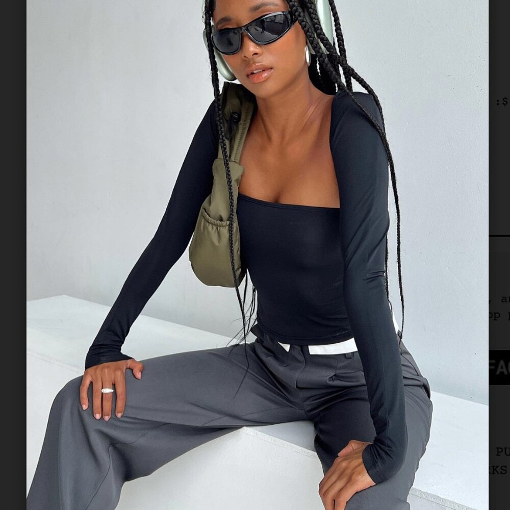PRINCESS POLLY BLACK BOLERO CROPPED CARDIGAN